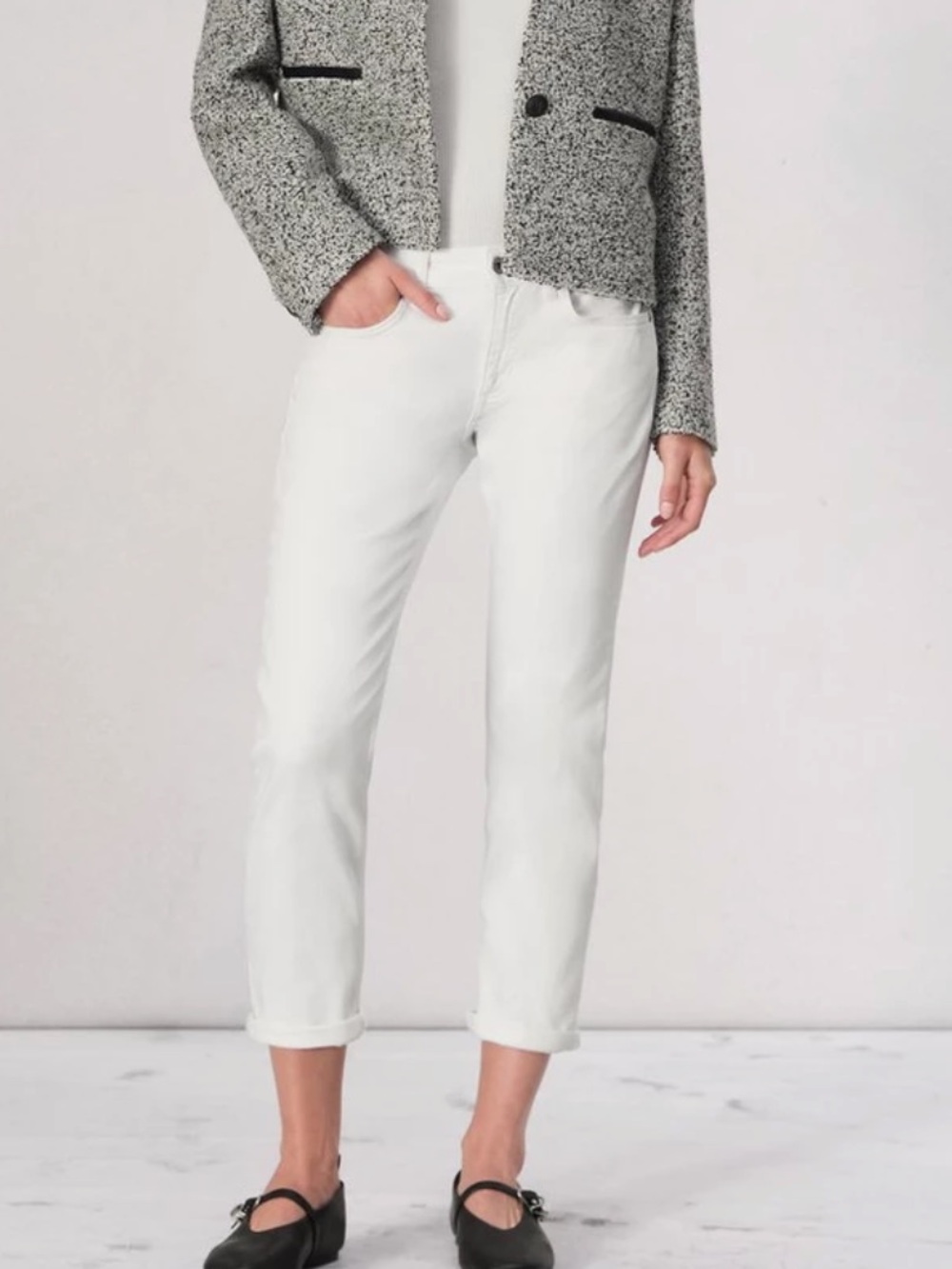 Rag & Bone Low Rise Slim Boyfriend White Jeans Women’s 26